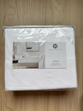 Hotel Collection Supima White King Bed Sheet Set